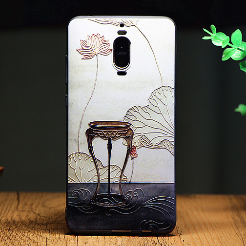 Etui Huawei Mate 9 Pro Kreativ Tynd Hvid, Cover Huawei Mate 9 Pro Relief Anti-fald Hængende Ornamenter