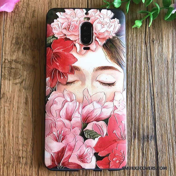Etui Huawei Mate 9 Pro Kreativ Tynd Hvid, Cover Huawei Mate 9 Pro Relief Anti-fald Hængende Ornamenter