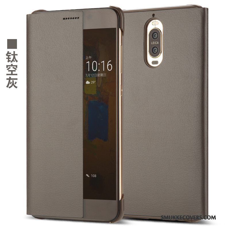 Etui Huawei Mate 9 Pro Læder Lyserød Telefon, Cover Huawei Mate 9 Pro Beskyttelse