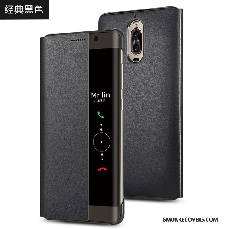Etui Huawei Mate 9 Pro Læder Telefonanti-fald, Cover Huawei Mate 9 Pro Beskyttelse Guld Business