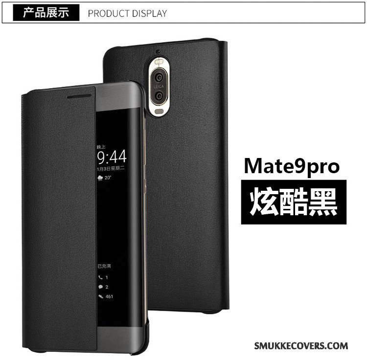 Etui Huawei Mate 9 Pro Læder Telefonguld, Cover Huawei Mate 9 Pro Folio