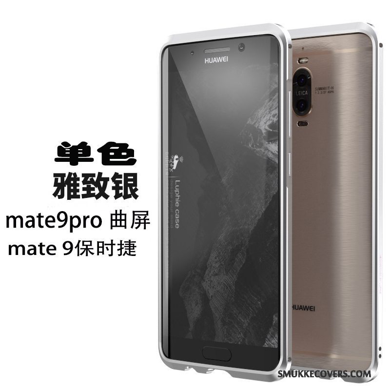 Etui Huawei Mate 9 Pro Metal Telefonramme, Cover Huawei Mate 9 Pro Beskyttelse Guld