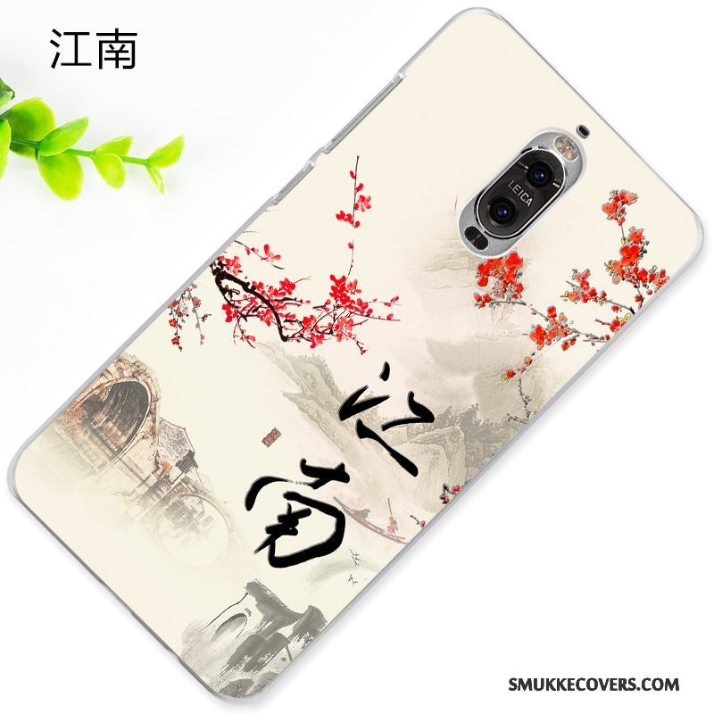 Etui Huawei Mate 9 Pro Relief Nubuck Af Personlighed, Cover Huawei Mate 9 Pro Kreativ Hvid Telefon