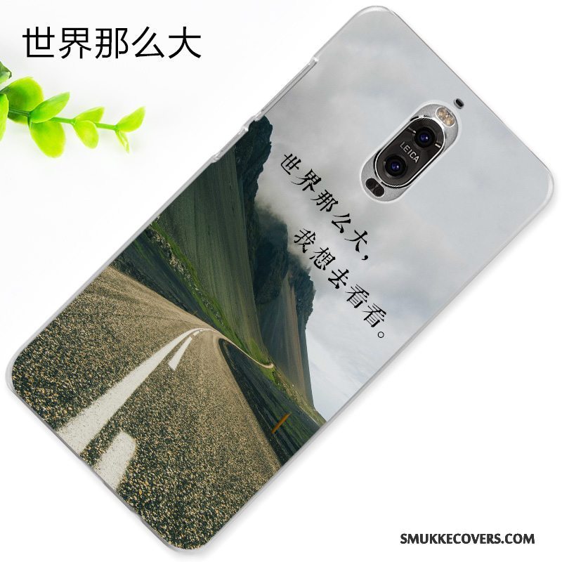 Etui Huawei Mate 9 Pro Relief Nubuck Af Personlighed, Cover Huawei Mate 9 Pro Kreativ Hvid Telefon