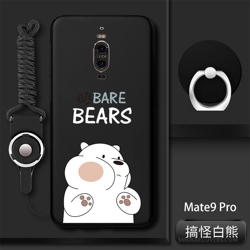 Etui Huawei Mate 9 Pro Silikone Anti-fald Sort, Cover Huawei Mate 9 Pro Tasker Trend Telefon