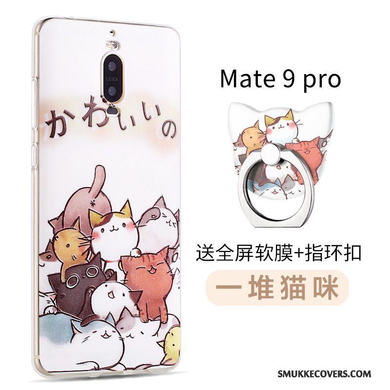 Etui Huawei Mate 9 Pro Silikone Telefonblå, Cover Huawei Mate 9 Pro Cartoon Nubuck Trend