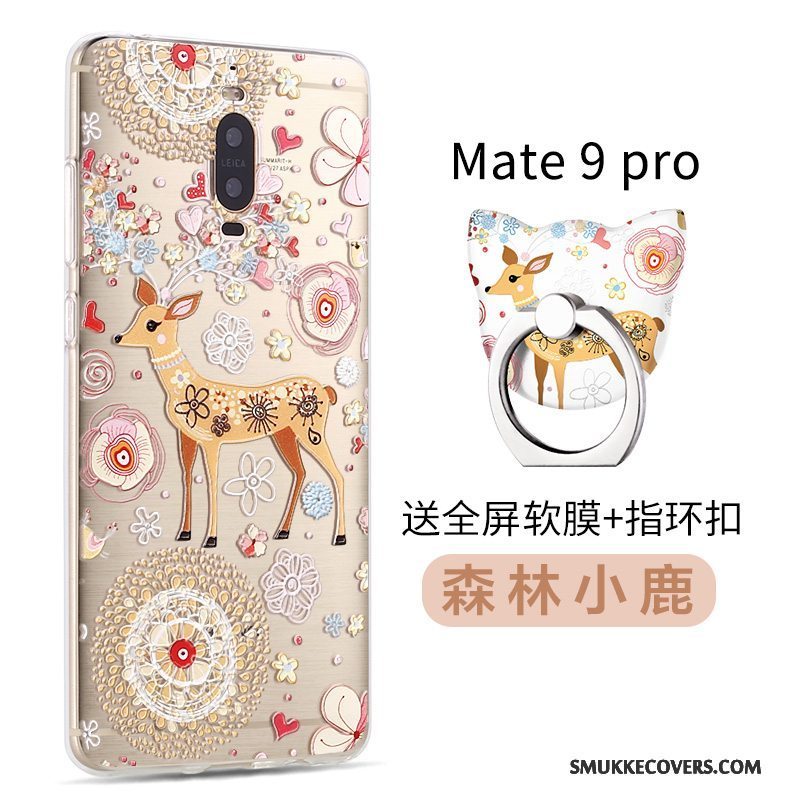 Etui Huawei Mate 9 Pro Silikone Telefonblå, Cover Huawei Mate 9 Pro Cartoon Nubuck Trend