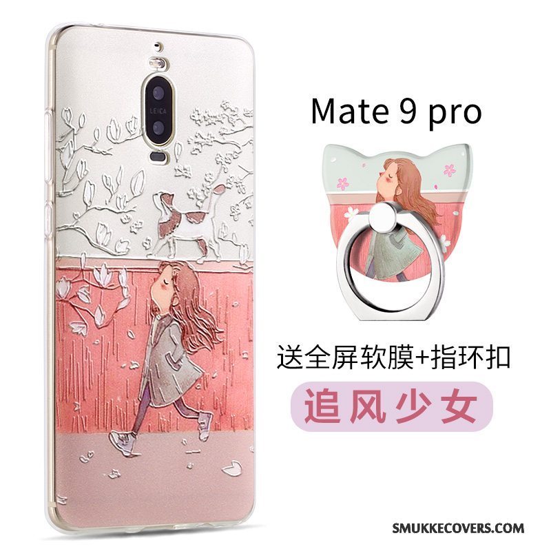 Etui Huawei Mate 9 Pro Silikone Telefonblå, Cover Huawei Mate 9 Pro Cartoon Nubuck Trend