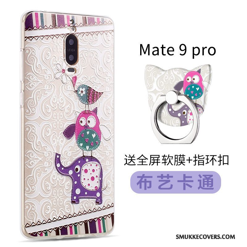 Etui Huawei Mate 9 Pro Silikone Telefonblå, Cover Huawei Mate 9 Pro Cartoon Nubuck Trend