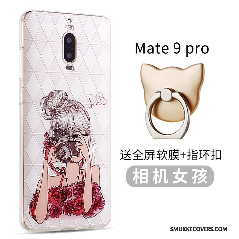 Etui Huawei Mate 9 Pro Silikone Telefonblå, Cover Huawei Mate 9 Pro Cartoon Nubuck Trend