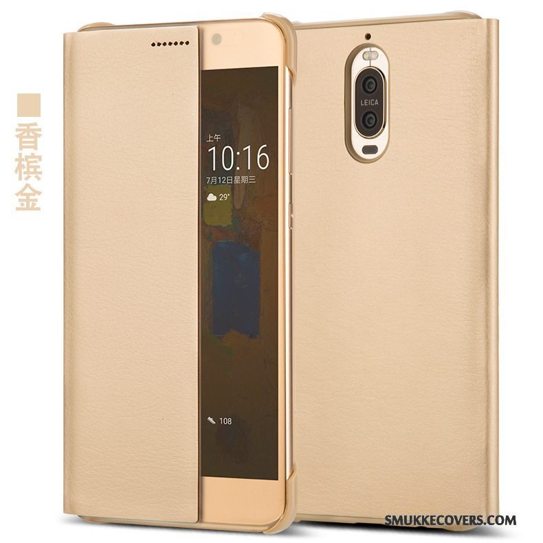 Etui Huawei Mate 9 Pro Tasker Blå Vækstdvale, Cover Huawei Mate 9 Pro Folio Anti-fald Vinduer