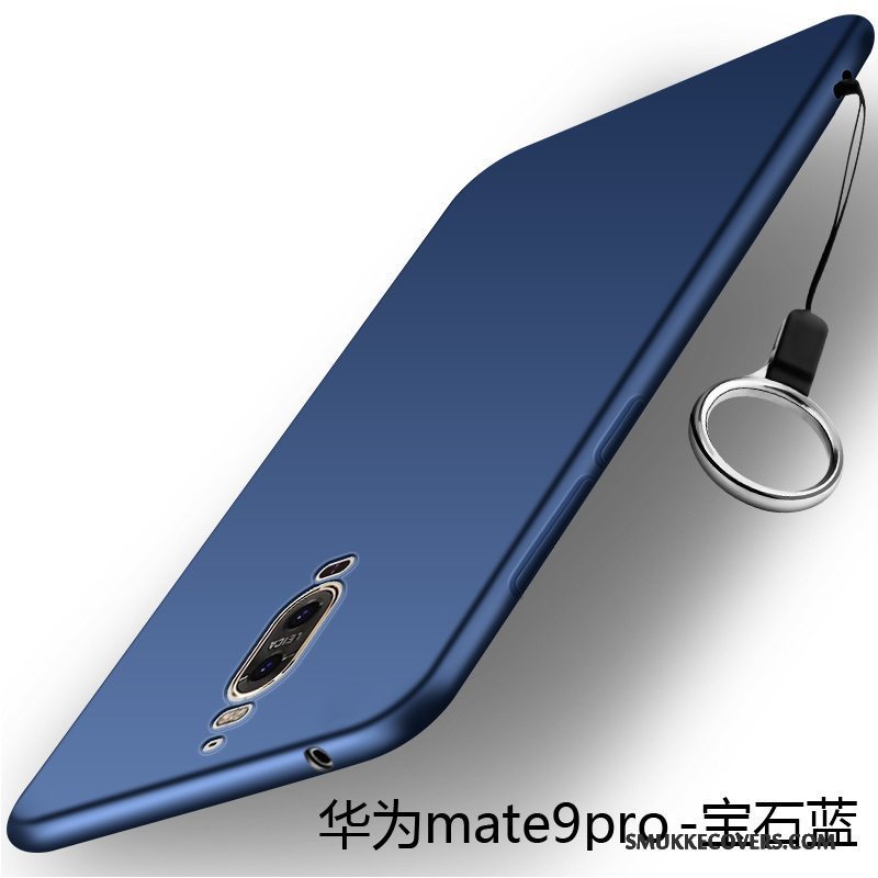Etui Huawei Mate 9 Pro Tasker Nubuck Telefon, Cover Huawei Mate 9 Pro Blød Blå Anti-fald