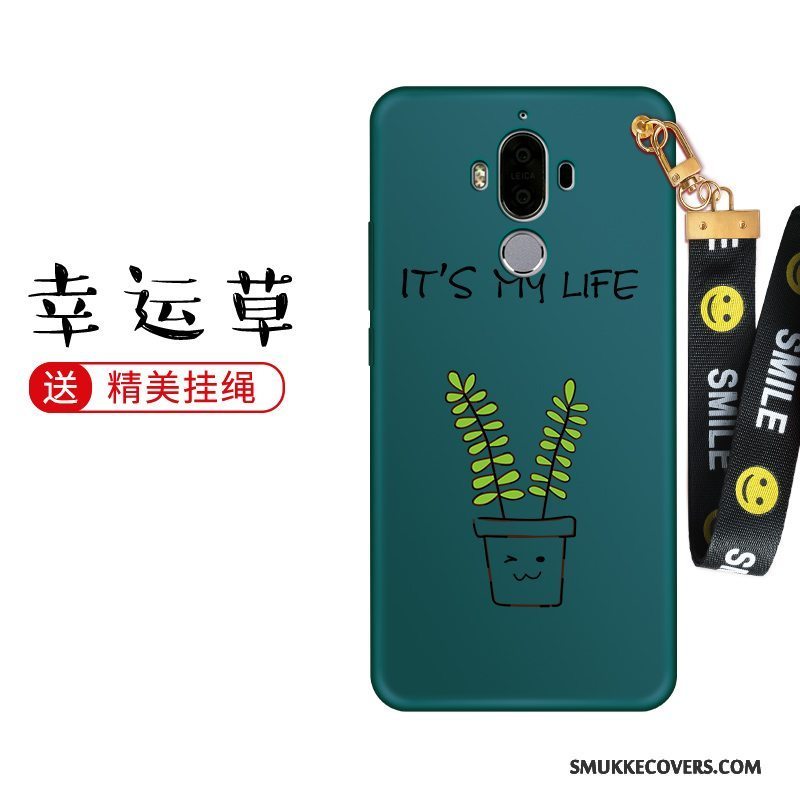 Etui Huawei Mate 9 Silikone Af Personlighed Hængende Ornamenter, Cover Huawei Mate 9 Cartoon Rød Telefon