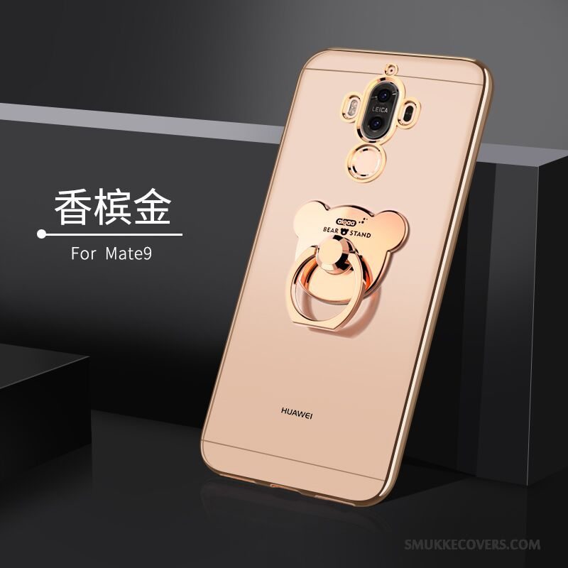 Etui Huawei Mate 9 Silikone Telefontynd, Cover Huawei Mate 9 Blød Guld Anti-fald