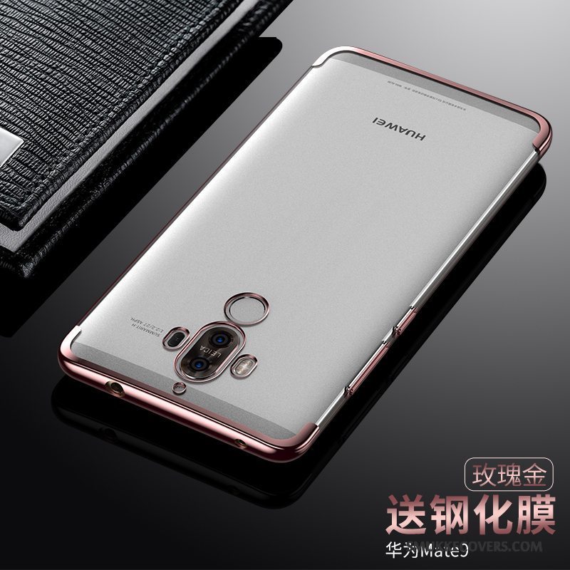 Etui Huawei Mate 9 Silikone Tynd Gennemsigtig, Cover Huawei Mate 9 Blå Telefon
