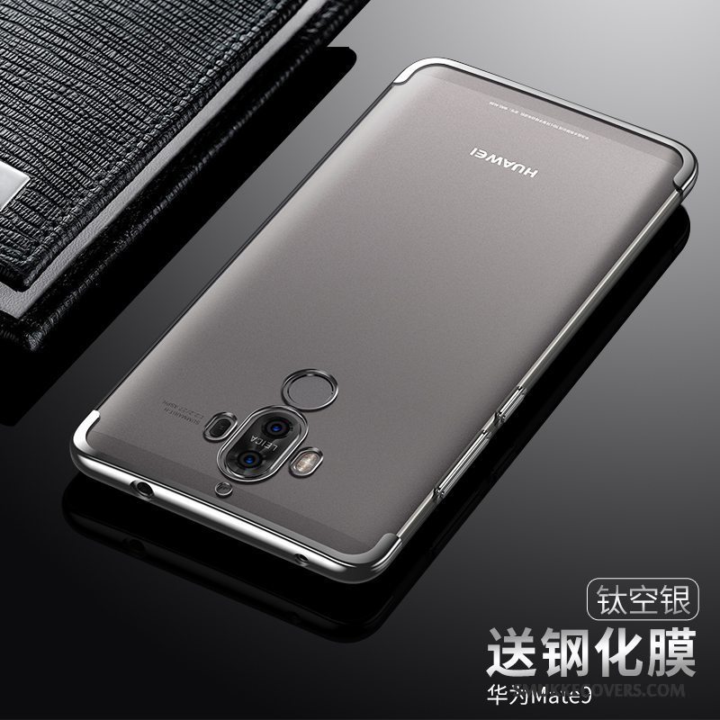 Etui Huawei Mate 9 Silikone Tynd Gennemsigtig, Cover Huawei Mate 9 Blå Telefon