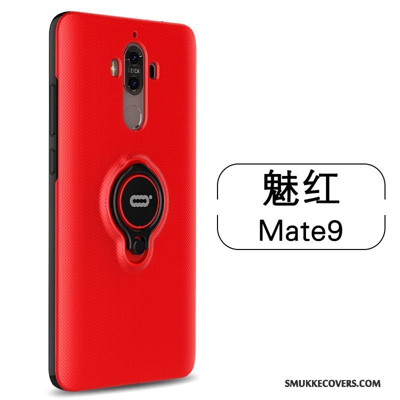 Etui Huawei Mate 9 Support Anti-fald Knapper, Cover Huawei Mate 9 Silikone Ring Grøn