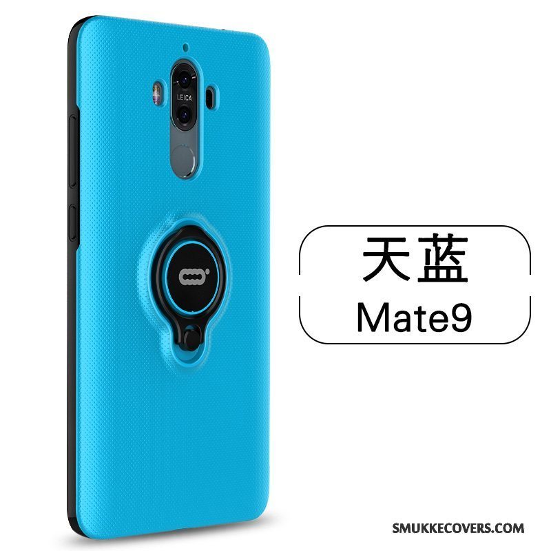 Etui Huawei Mate 9 Support Anti-fald Knapper, Cover Huawei Mate 9 Silikone Ring Grøn