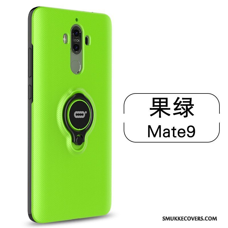 Etui Huawei Mate 9 Support Anti-fald Knapper, Cover Huawei Mate 9 Silikone Ring Grøn