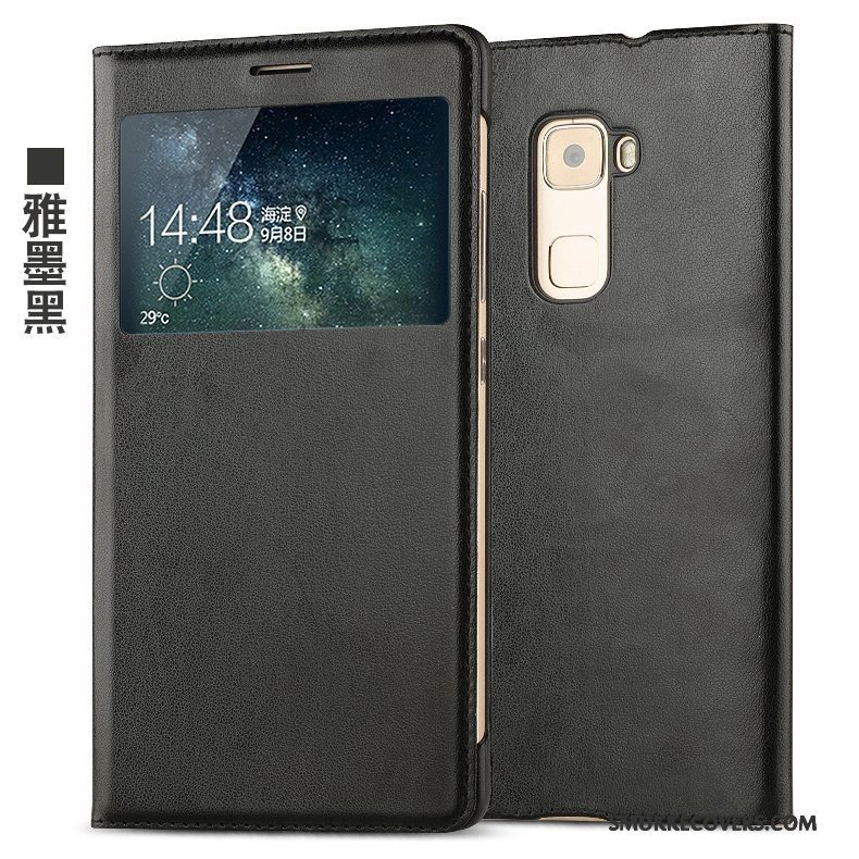 Etui Huawei Mate S Læder Guld Telefon, Cover Huawei Mate S Beskyttelse