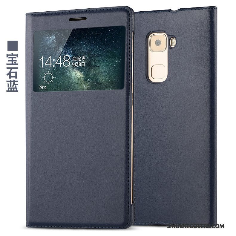 Etui Huawei Mate S Læder Guld Telefon, Cover Huawei Mate S Beskyttelse