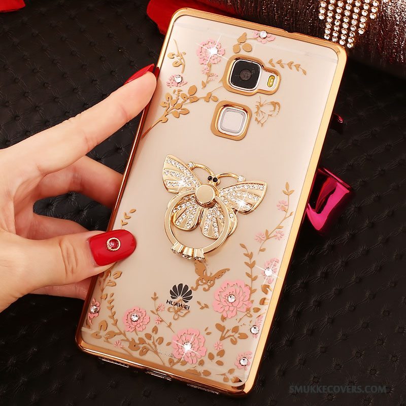 Etui Huawei Mate S Silikone Guld Telefon, Cover Huawei Mate S Strass