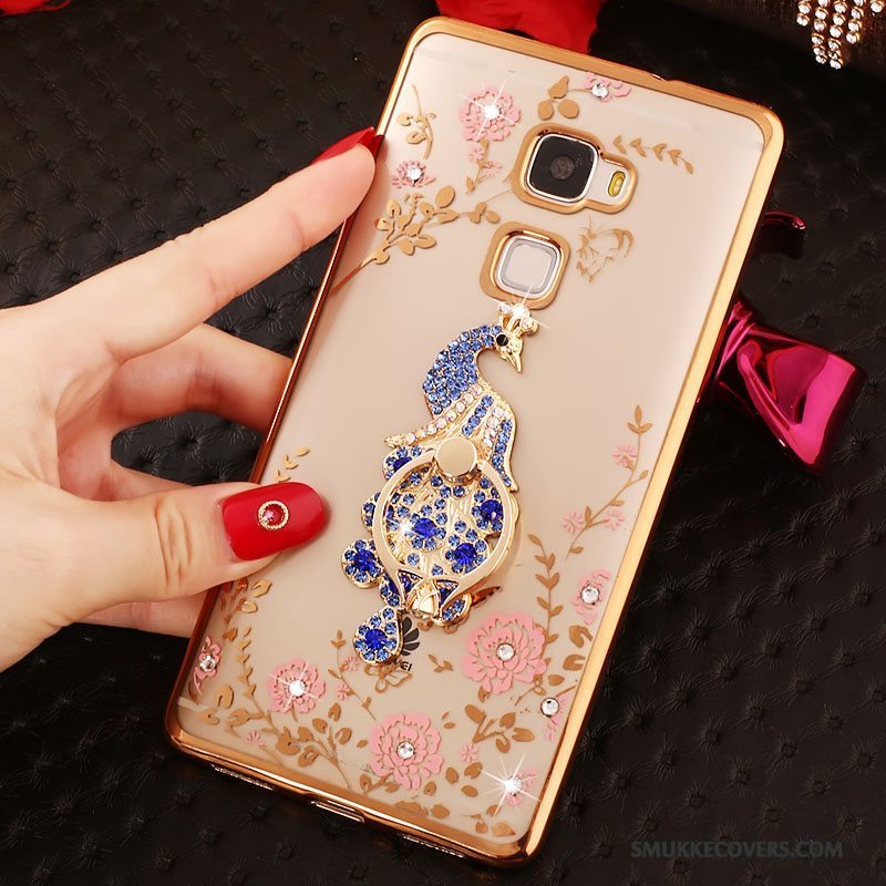 Etui Huawei Mate S Silikone Guld Telefon, Cover Huawei Mate S Strass