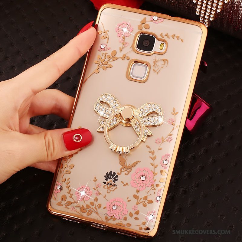 Etui Huawei Mate S Silikone Guld Telefon, Cover Huawei Mate S Strass