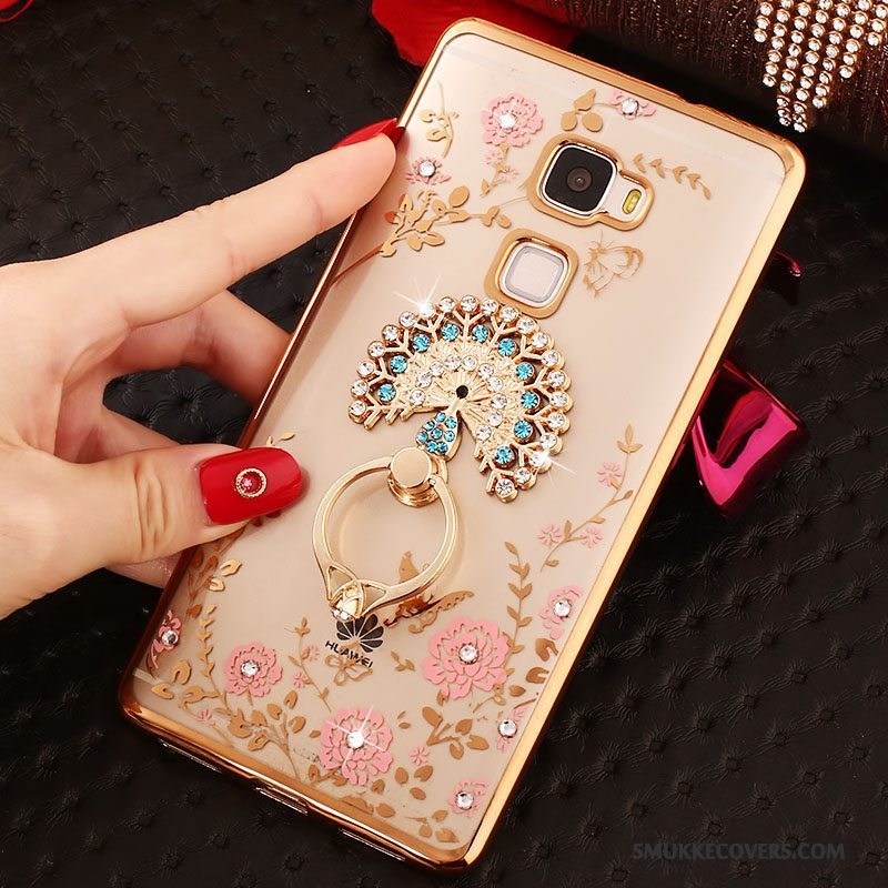 Etui Huawei Mate S Silikone Guld Telefon, Cover Huawei Mate S Strass