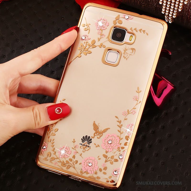 Etui Huawei Mate S Silikone Guld Telefon, Cover Huawei Mate S Strass