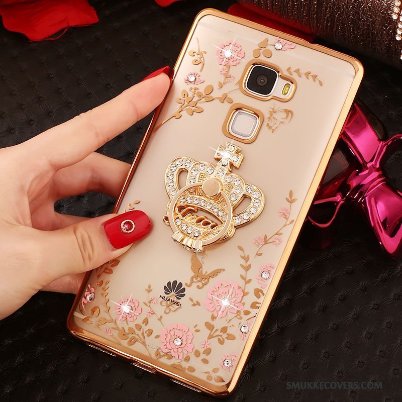 Etui Huawei Mate S Silikone Guld Telefon, Cover Huawei Mate S Strass