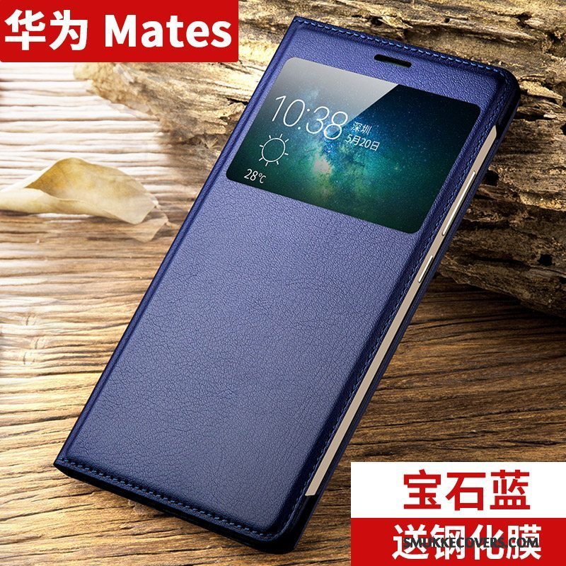 Etui Huawei Mate S Silikone Telefonanti-fald, Cover Huawei Mate S Folio Mørkeblå