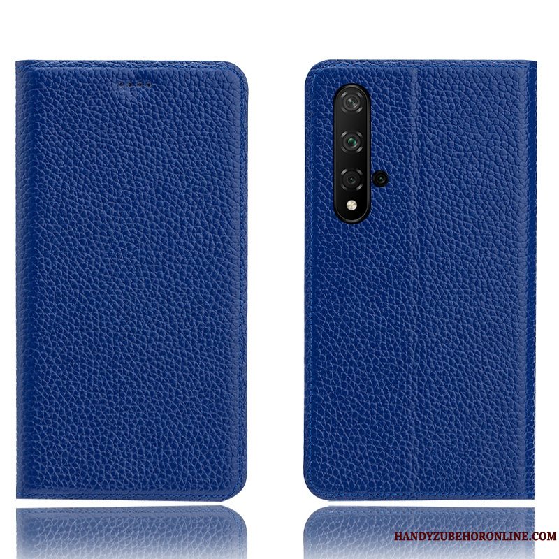 Etui Huawei Nova 5t Beskyttelse Mønster Anti-fald, Cover Huawei Nova 5t Folio Litchi Sort