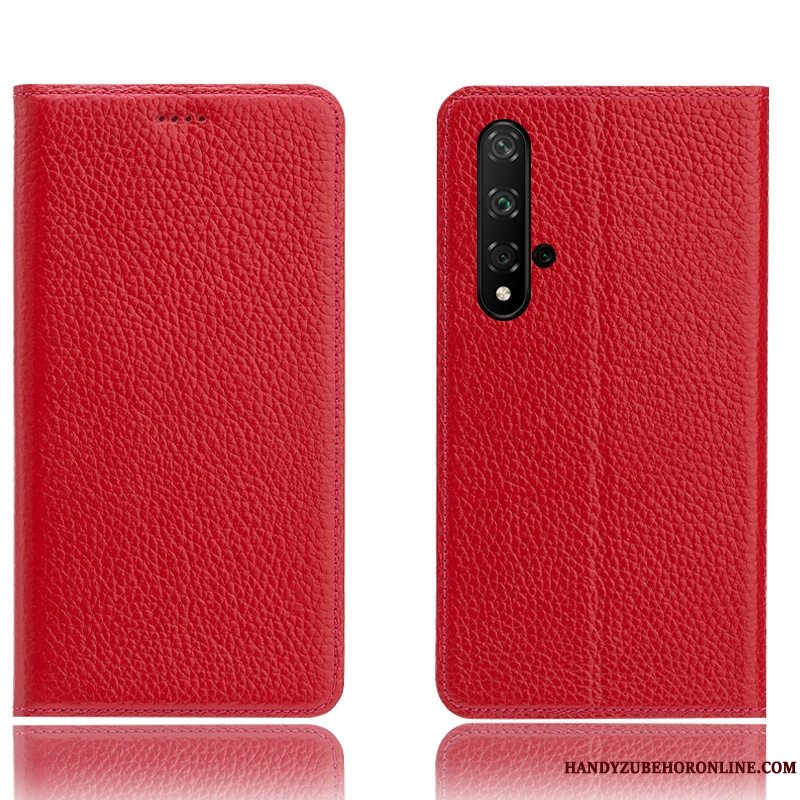 Etui Huawei Nova 5t Beskyttelse Mønster Anti-fald, Cover Huawei Nova 5t Folio Litchi Sort