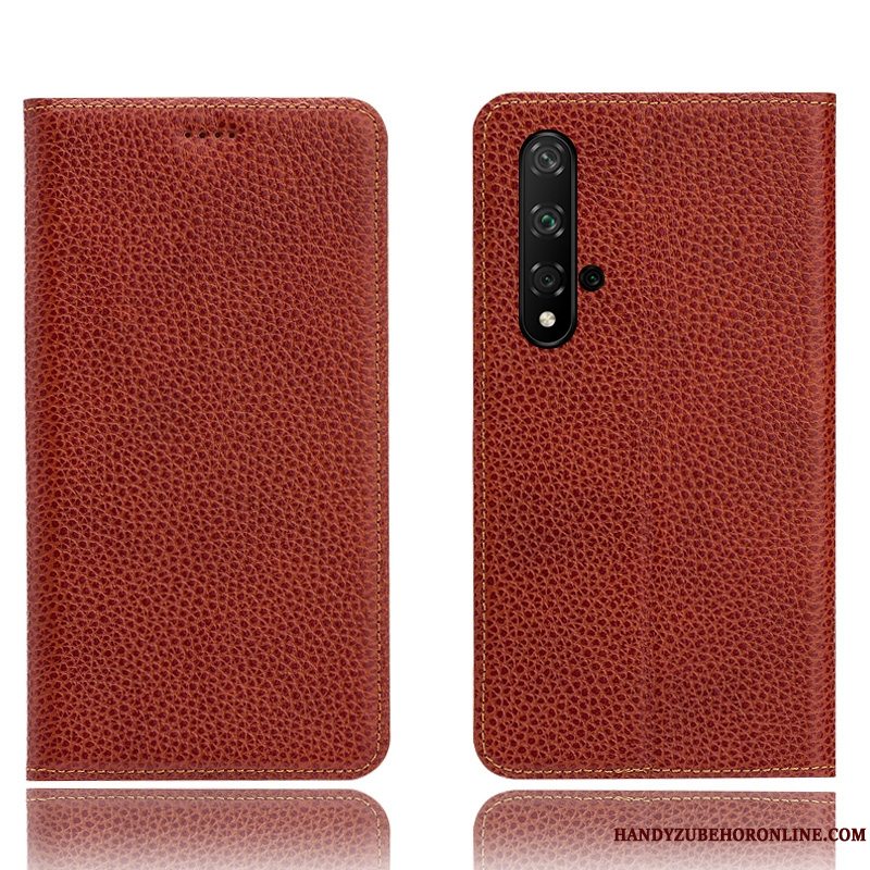 Etui Huawei Nova 5t Beskyttelse Mønster Anti-fald, Cover Huawei Nova 5t Folio Litchi Sort