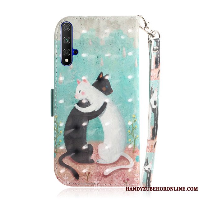 Etui Huawei Nova 5t Beskyttelse Telefonanti-fald, Cover Huawei Nova 5t Cartoon Grøn Smuk