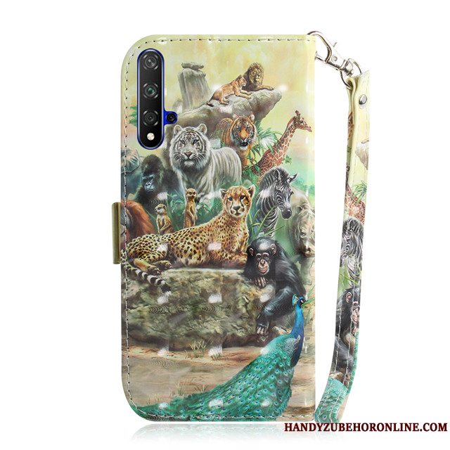 Etui Huawei Nova 5t Beskyttelse Telefonanti-fald, Cover Huawei Nova 5t Cartoon Grøn Smuk