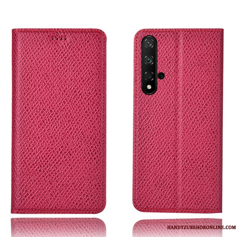 Etui Huawei Nova 5t Beskyttelse Telefonmønster, Cover Huawei Nova 5t Tasker Rød Mesh