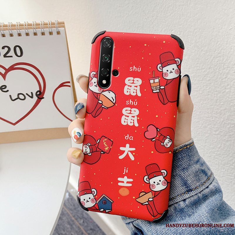 Etui Huawei Nova 5t Cartoon Telefonny, Cover Huawei Nova 5t Blød Rotte Anti-fald