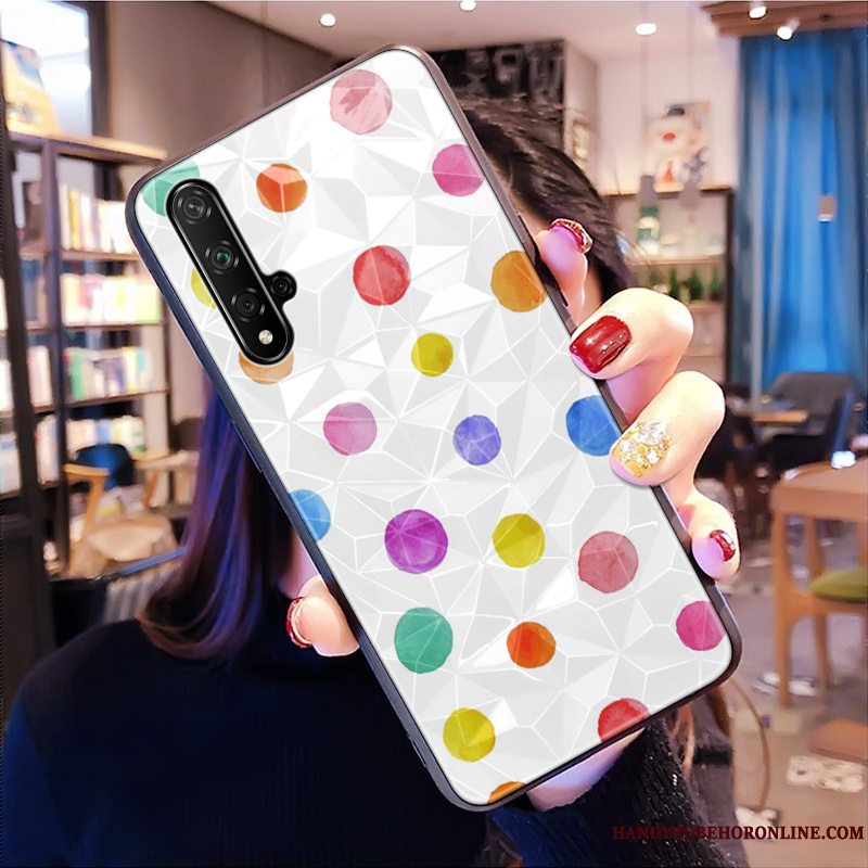 Etui Huawei Nova 5t Grøn Mønster, Cover Huawei Nova 5t Tredimensionale Net Red