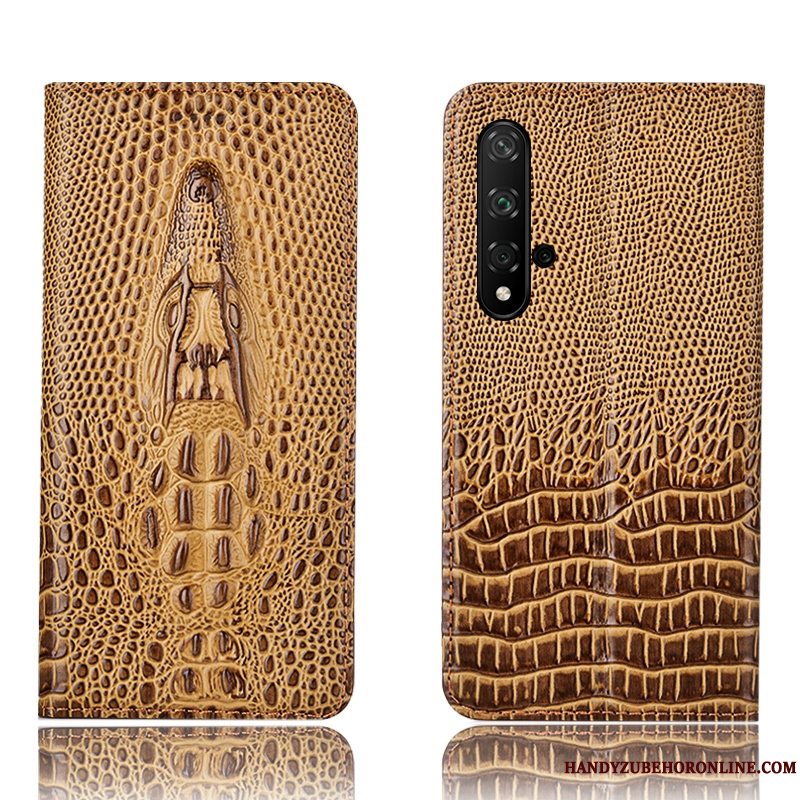 Etui Huawei Nova 5t Læder Telefonanti-fald, Cover Huawei Nova 5t Folio Krokodille