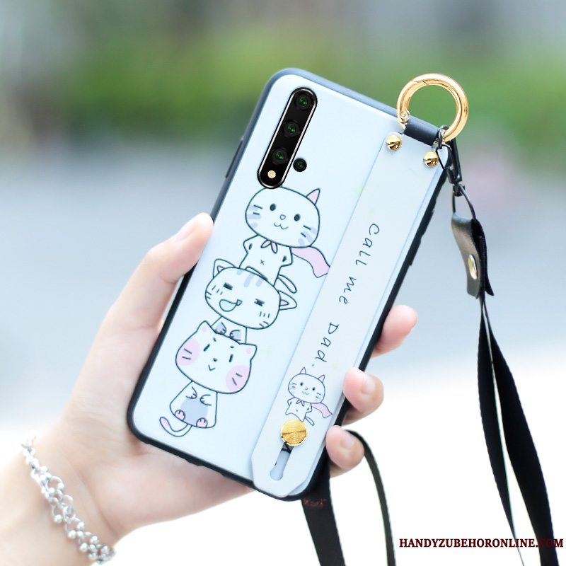 Etui Huawei Nova 5t Silikone Anti-fald Lilla, Cover Huawei Nova 5t Cartoon Telefonhængende Ornamenter