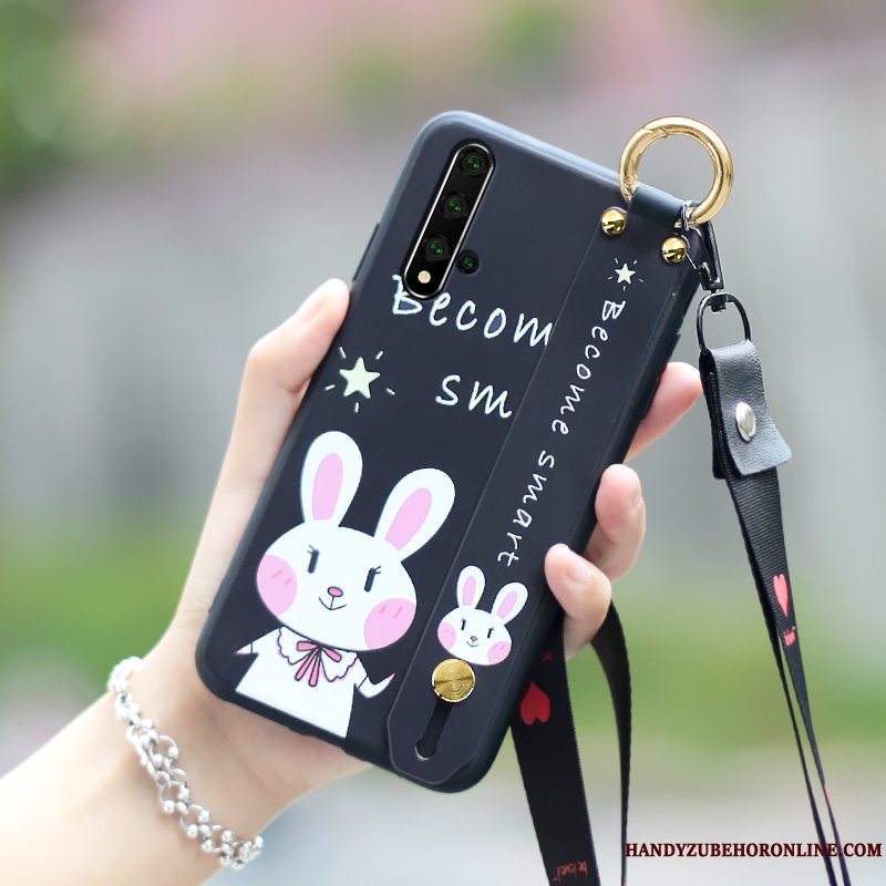 Etui Huawei Nova 5t Silikone Anti-fald Lilla, Cover Huawei Nova 5t Cartoon Telefonhængende Ornamenter