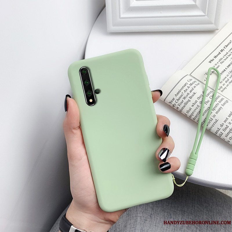 Etui Huawei Nova 5t Silikone Anti-fald Tynd, Cover Huawei Nova 5t Tasker Solid Farve Rød