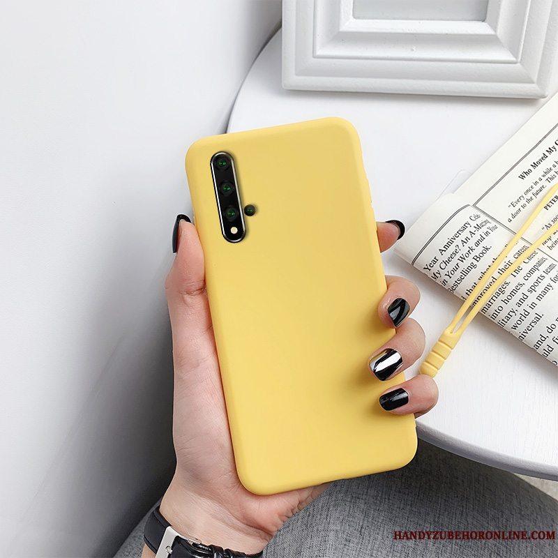 Etui Huawei Nova 5t Silikone Anti-fald Tynd, Cover Huawei Nova 5t Tasker Solid Farve Rød