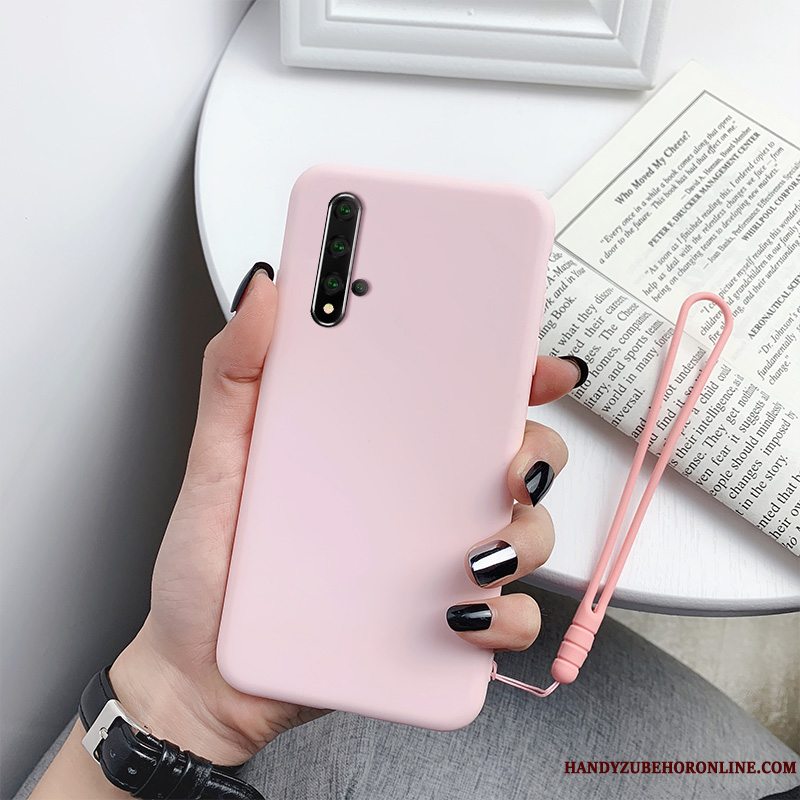 Etui Huawei Nova 5t Silikone Anti-fald Tynd, Cover Huawei Nova 5t Tasker Solid Farve Rød