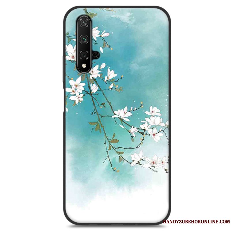 Etui Huawei Nova 5t Silikone Kinesisk Stil Telefon, Cover Huawei Nova 5t Beskyttelse Blå Lille Sektion