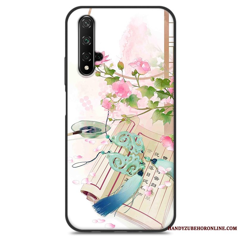 Etui Huawei Nova 5t Silikone Kinesisk Stil Telefon, Cover Huawei Nova 5t Beskyttelse Blå Lille Sektion