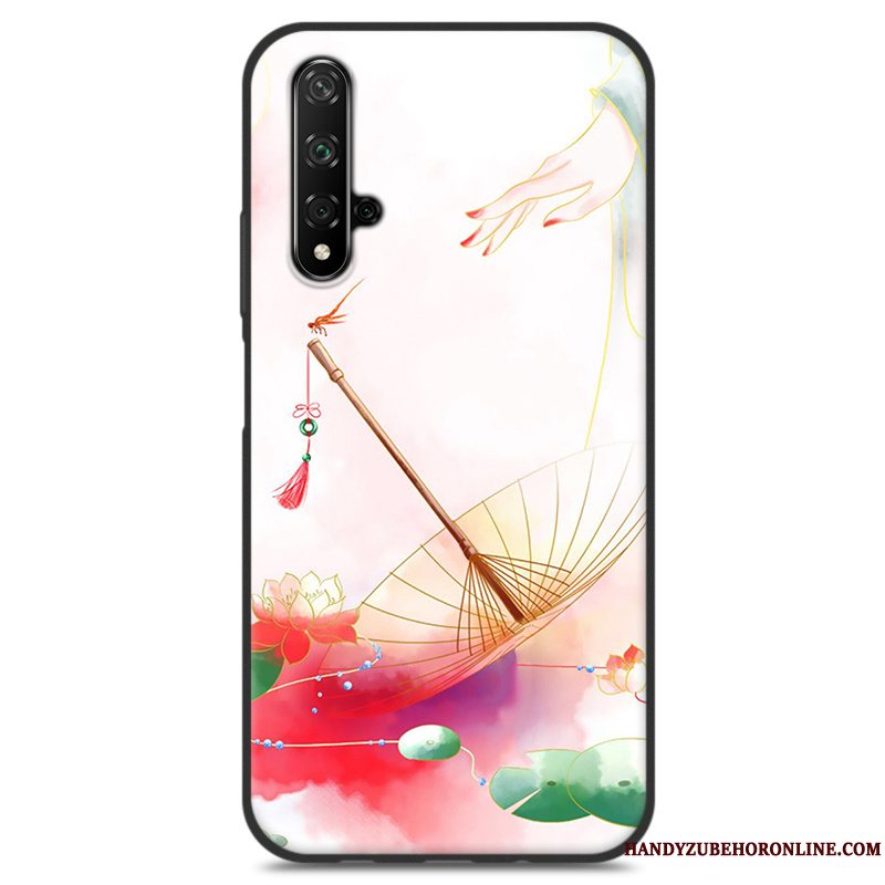 Etui Huawei Nova 5t Silikone Kinesisk Stil Telefon, Cover Huawei Nova 5t Beskyttelse Blå Lille Sektion