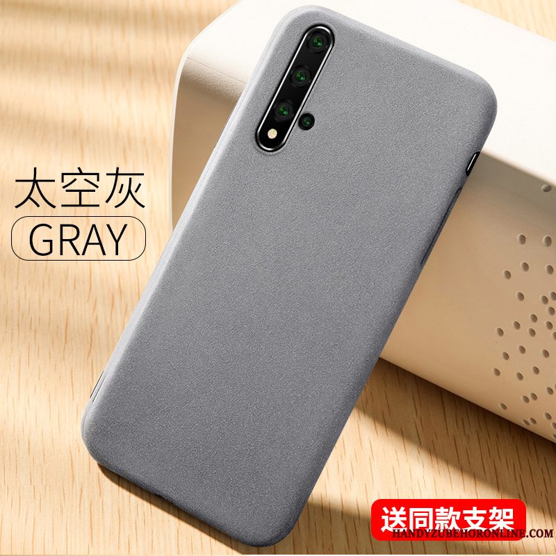 Etui Huawei Nova 5t Silikone Tynd Nubuck, Cover Huawei Nova 5t Tasker Blå Trend